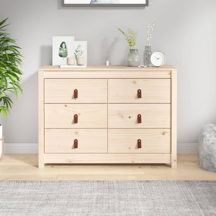 Solid Pine Side Cabinet in a Natural Finish - 100 x 40 x 72 cm | Rustic & Spacious Storage Solution - Premium  from Home Treasures - Just £133.99! Shop now at Home Treasures