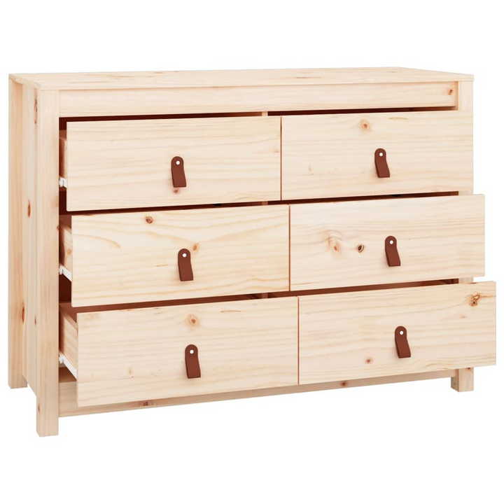 Solid Pine Side Cabinet in a Natural Finish - 100 x 40 x 72 cm | Rustic & Spacious Storage Solution - Premium  from Home Treasures - Just £133.99! Shop now at Home Treasures