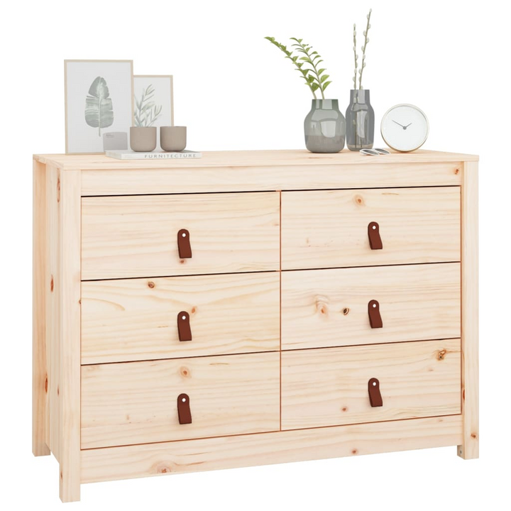 Solid Pine Side Cabinet in a Natural Finish - 100 x 40 x 72 cm | Rustic & Spacious Storage Solution - Premium  from Home Treasures - Just £133.99! Shop now at Home Treasures