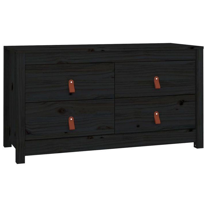 Solid Pine Side Cabinet in Black – Sleek Storage Solution, 100 x 40 x 54 cm - Premium  from Home Treasures - Just £169.99! Shop now at Home Treasures