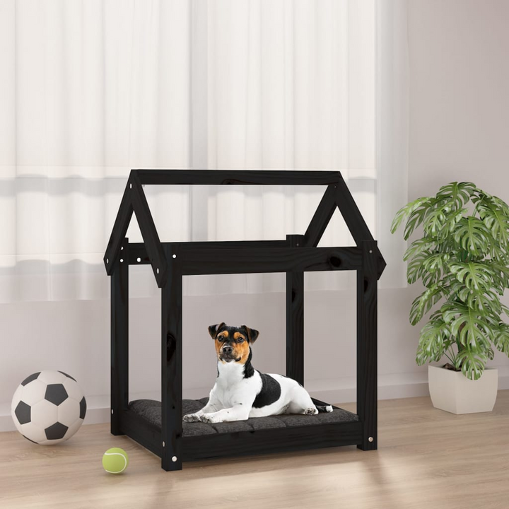 Dog Bed Black 61x50x70 cm Solid Wood Pine - Comfortable and Stylish - Premium  from Home Treasures - Just £43.99! Shop now at Home Treasures