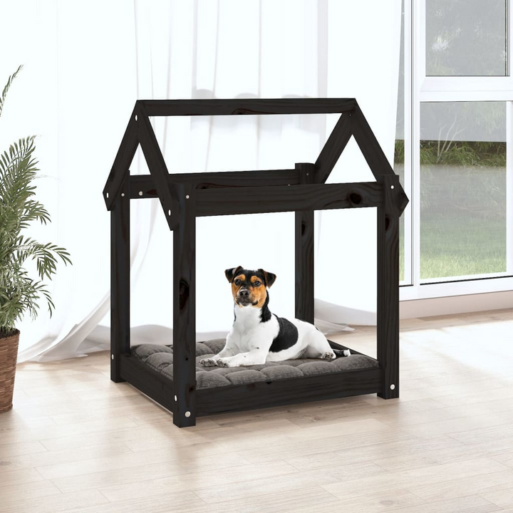 Dog Bed Black 61x50x70 cm Solid Wood Pine - Comfortable and Stylish - Premium  from Home Treasures - Just £43.99! Shop now at Home Treasures