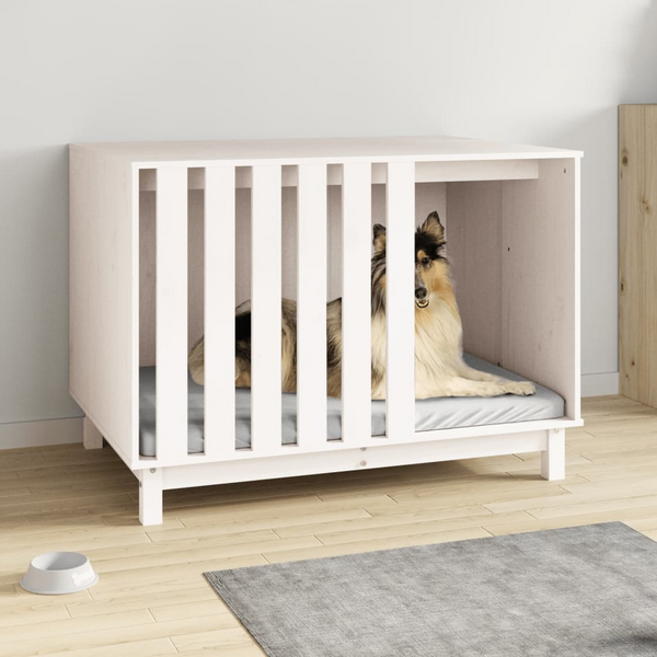 Solid Wood Pine Dog House – White, 100x70x72 cm – Comfortable and Stylish Outdoor Pet Shelter - Premium  from Home Treasures - Just £156.99! Shop now at Home Treasures