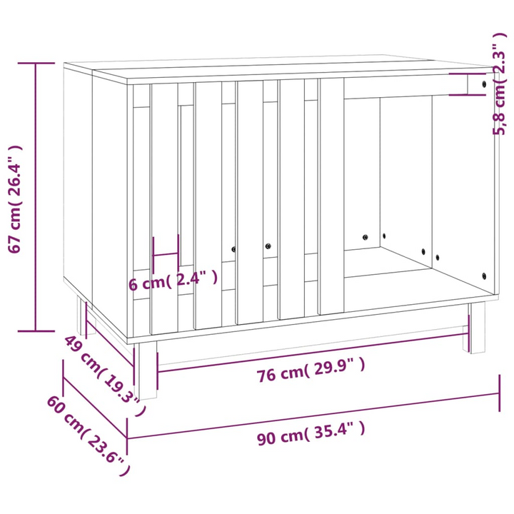 Dog House 90x60x67 cm - Solid Wood Pine | Comfortable and Sturdy - Premium  from Home Treasures - Just £151.99! Shop now at Home Treasures