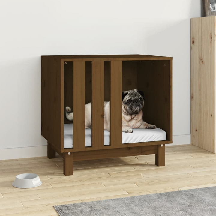 Solid Pine Wood Dog House - Honey Brown, Rustic Design, 60x45x57 cm - Premium  from Home Treasures - Just £85.99! Shop now at Home Treasures