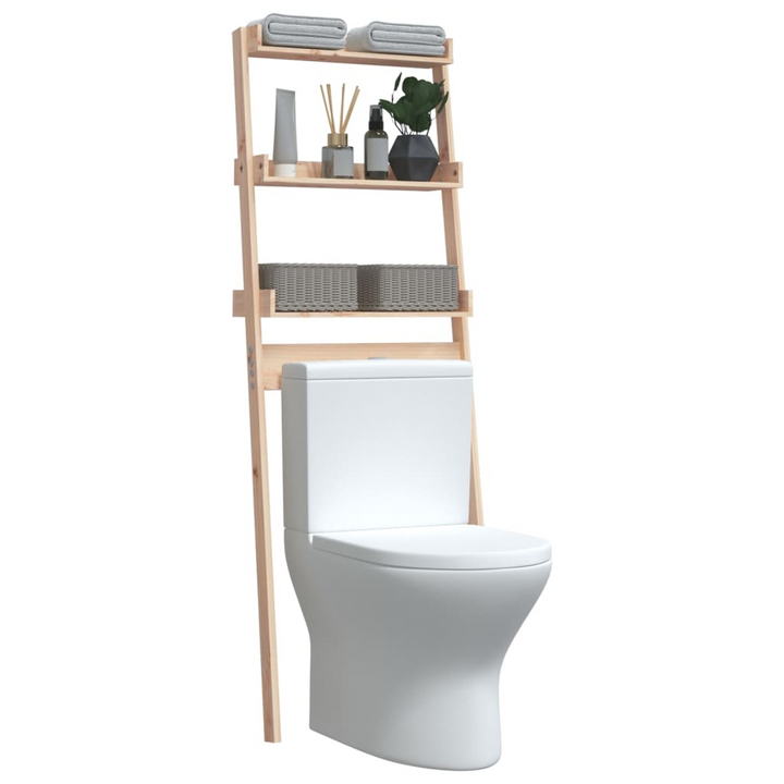 Solid Pine Toilet Rack (Brown) - Space-Saving Bathroom Storage Solution - 63.5 x 32 x 179cm - Premium  from Home Treasures - Just £48.99! Shop now at Home Treasures