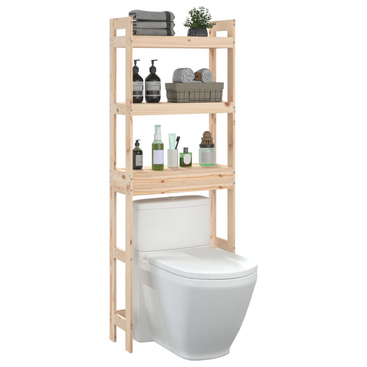 Solid Pine Toilet Rack in Brown- Space-Saving Bathroom Storage Solution, 63 x 26 x 171cm - Premium  from Home Treasures - Just £72.99! Shop now at Home Treasures