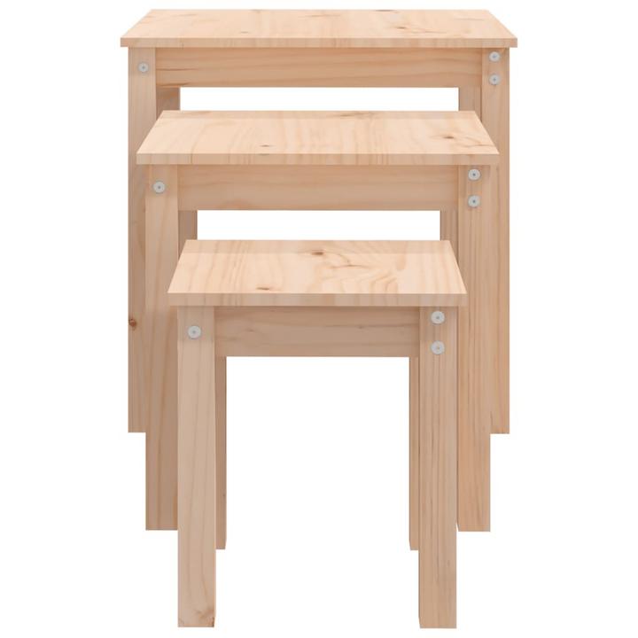 Solid Pine Nesting Tables, Set of 3 – Versatile, Space-Saving, and Stylish Furniture for Modern Homes - Premium  from Home Treasures - Just £72.99! Shop now at Home Treasures