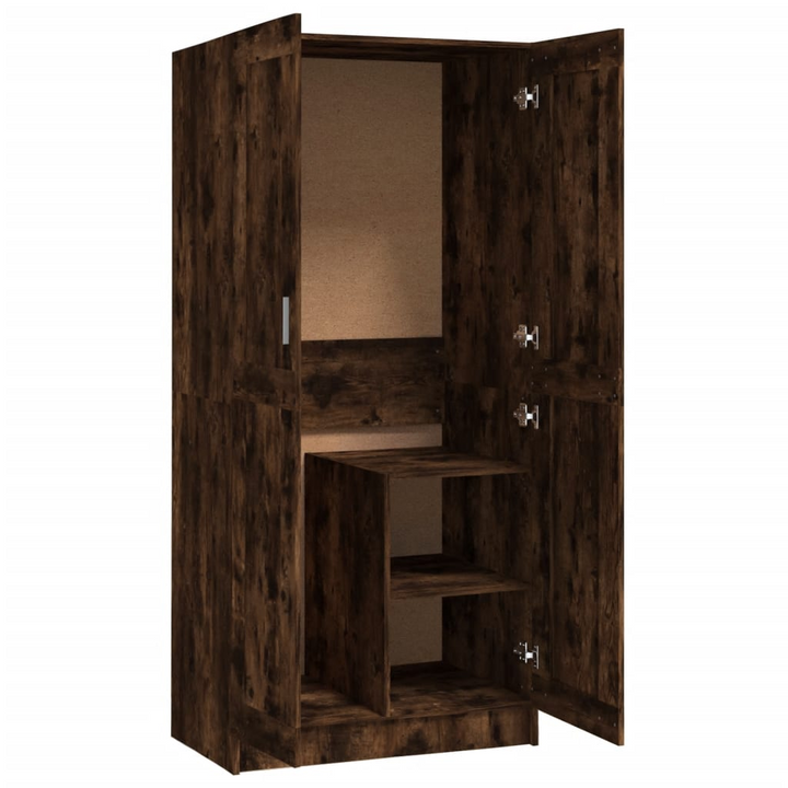 Elegant Two Door Wardrobe in Smoked Oak - Spacious Storage Solution (82.5 x 51.5 x 180 cm) - Premium  from Home Treasures - Just £173.99! Shop now at Home Treasures