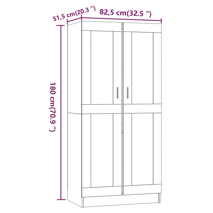 Elegant Two Door Wardrobe in Smoked Oak - Spacious Storage Solution (82.5 x 51.5 x 180 cm) - Premium  from Home Treasures - Just £173.99! Shop now at Home Treasures