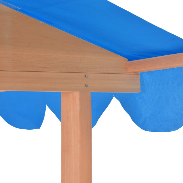 Children's Wooden Playhouse with Sandbox & UV50 Canopy - Fir Wood, Blue - Premium  from Home Treasures - Just £202.99! Shop now at Home Treasures