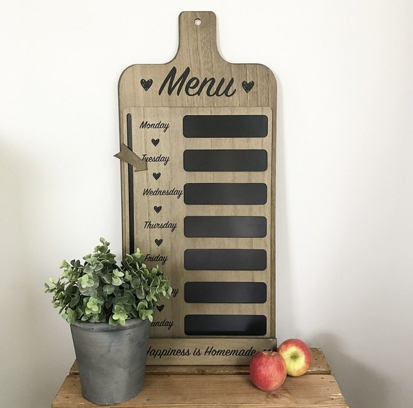 Organize Your Meals Effortlessly with the Stylish Blackboard Weekly Menu Planner - Premium  from Home Treasures - Just £28.99! Shop now at Home Treasures