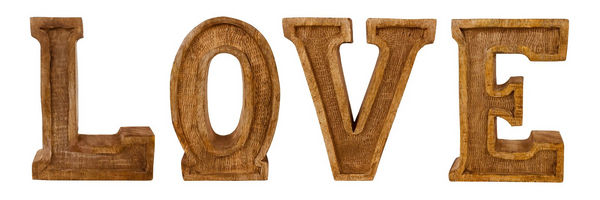 Hand Carved Wooden Embossed Letters Love - Rustic Decor for Baby's Room, Wedding Gifts, and More - Premium  from Home Treasures - Just £36.99! Shop now at Home Treasures