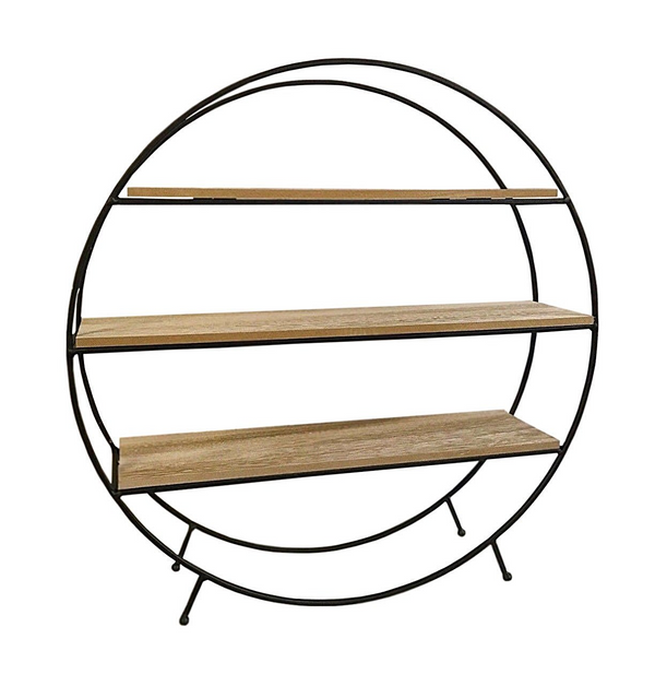 Elegant Round Standing Unit with Sturdy Wooden Shelves - Perfect for Displaying Decor and More - Premium  from Home Treasures - Just £41.99! Shop now at Home Treasures