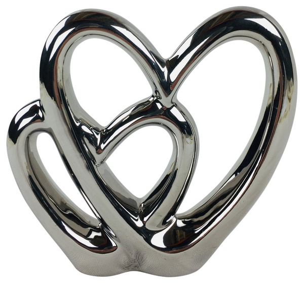 Double Heart Ornament 21cm - Elegant Ceramic Love Decoration - Premium  from Home Treasures - Just £19.99! Shop now at Home Treasures