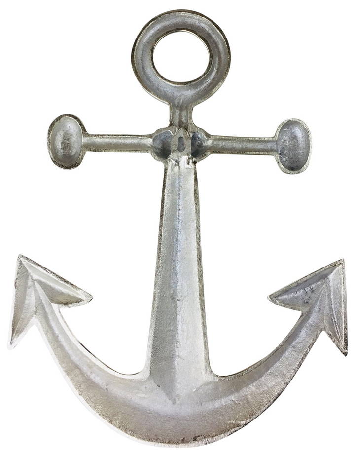 Nautical Wall Hanging Anchor Decor - Durable Aluminum with Smooth Silver Finish, 39x52cm - Premium  from Home Treasures - Just £16.99! Shop now at Home Treasures