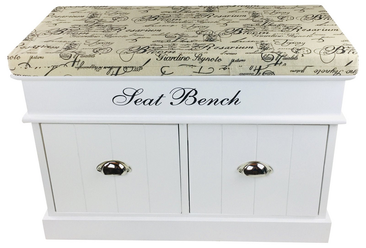 Elegant White Seat Bench with 2 Drawers & Lid - 70cm, Modern Design & Ample Storage - Premium  from Home Treasures - Just £48.99! Shop now at Home Treasures