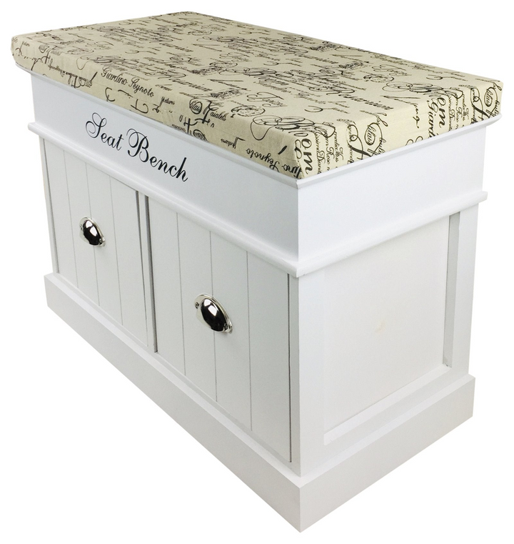 Elegant White Seat Bench with 2 Drawers & Lid - 70cm, Modern Design & Ample Storage - Premium  from Home Treasures - Just £48.99! Shop now at Home Treasures