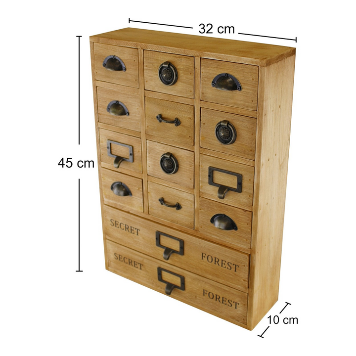 Elegant Wooden Drawer Storage Unit with 14 Trinket Drawers - Perfect for Office & Bedroom Organization - Premium  from Home Treasures - Just £27.99! Shop now at Home Treasures