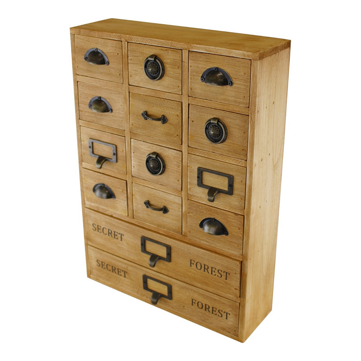 Elegant Wooden Drawer Storage Unit with 14 Trinket Drawers - Perfect for Office & Bedroom Organization - Premium  from Home Treasures - Just £27.99! Shop now at Home Treasures