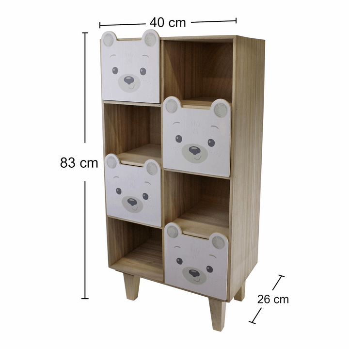 Adorable Baby Bear Four Drawer Storage Unit - Easy Assembly, Lightweight & Sustainable Children's Furniture - Premium  from Home Treasures - Just £88.99! Shop now at Home Treasures