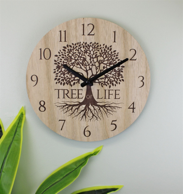 Small Tree Of Life Clock 30cm - Rustic Wooden Clock for Home Decor - Premium  from Home Treasures - Just £18.99! Shop now at Home Treasures