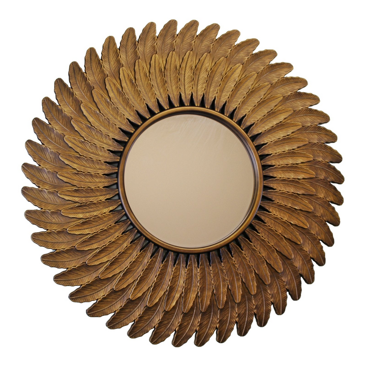 Bronze Effect Feather Frame Mirror - Luxurious Wall Decor - Premium  from Home Treasures - Just £45.99! Shop now at Home Treasures