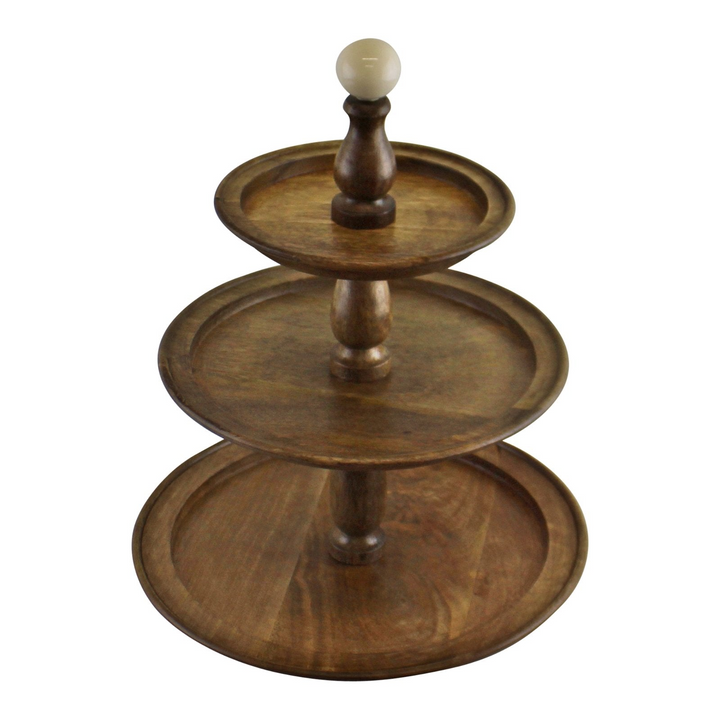 Country Cottage 3 Tier Mango Wood Cake Stand - Beautiful Wooden Cake Display Stand - Premium  from Home Treasures - Just £40.99! Shop now at Home Treasures