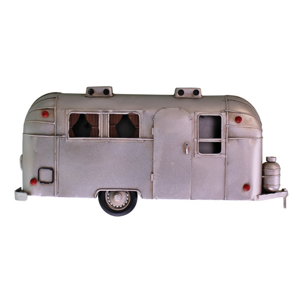 Vintage Metal Camper Decoration - Perfect Gift for Caravanning Enthusiasts | Silver Iron Wall Art with Detailed Design - Premium  from Home Treasures - Just £25.99! Shop now at Home Treasures