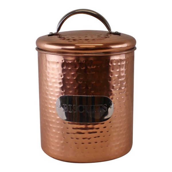 Hammered Copper Biscuit Tin, 17x14cm | Stylish & Functional Biscuit Storage - Premium  from Home Treasures - Just £24.99! Shop now at Home Treasures