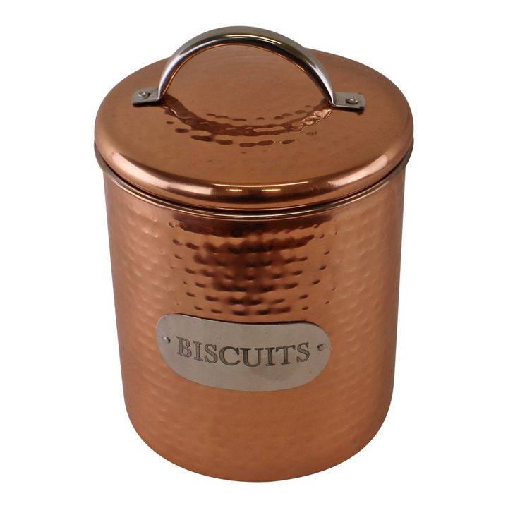 Hammered Copper Biscuit Tin, 17x14cm | Stylish & Functional Biscuit Storage - Premium  from Home Treasures - Just £24.99! Shop now at Home Treasures