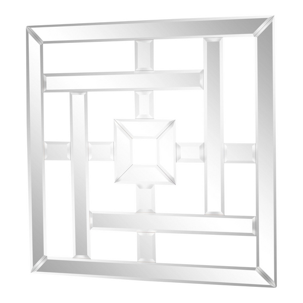 Elegant Geometric Mirrored Wall Decoration – Beveled Edges & Metal Frame | 40cm x 40cm - Premium  from Home Treasures - Just £37.99! Shop now at Home Treasures