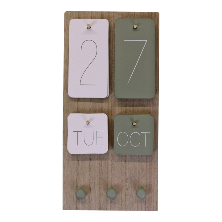 Eucalyptus Range Wall Hanging Calendar - Interchangeable Dates & Handy Hooks - Stylish Kitchen Decor - Premium  from Home Treasures - Just £5.99! Shop now at Home Treasures