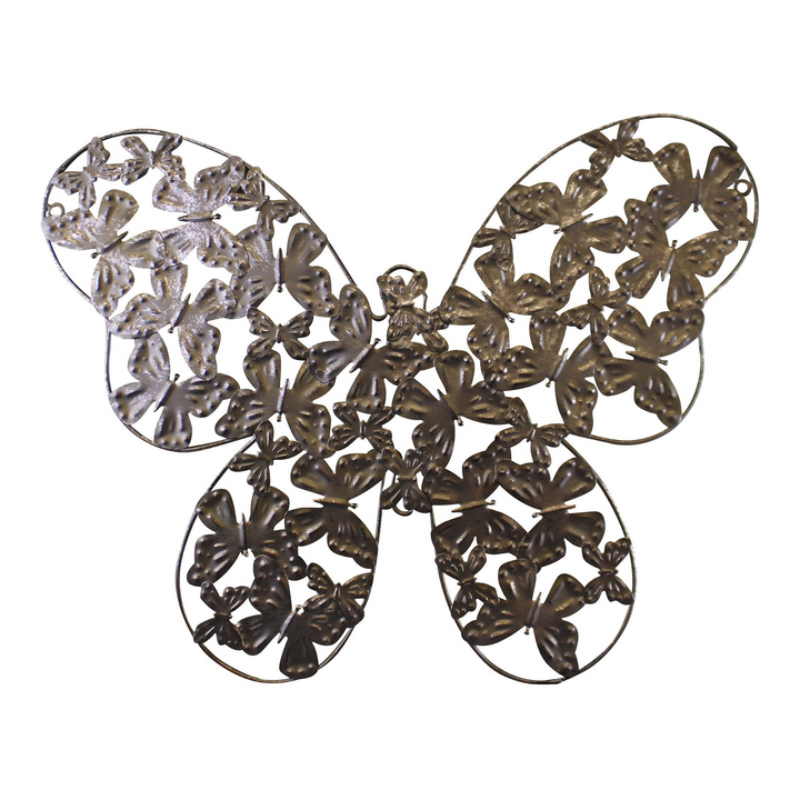 Elegant Large Silver Metal Butterfly Wall Hanging - Indoor & Outdoor Home Decor - Premium  from Home Treasures - Just £5.99! Shop now at Home Treasures