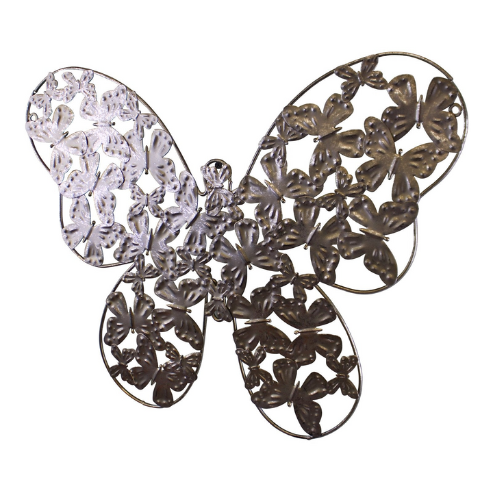 Elegant Large Silver Metal Butterfly Wall Hanging - Indoor & Outdoor Home Decor - Premium  from Home Treasures - Just £5.99! Shop now at Home Treasures