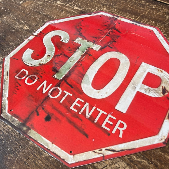 Retro Vintage Metal Stop Sign - Octagonal 'Do Not Enter' Aluminum Sign for Home & Business - Premium  from Home Treasures - Just £18.99! Shop now at Home Treasures