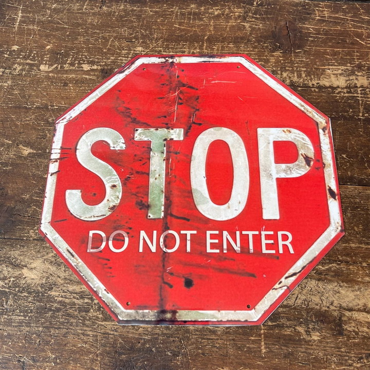 Retro Vintage Metal Stop Sign - Octagonal 'Do Not Enter' Aluminum Sign for Home & Business - Premium  from Home Treasures - Just £18.99! Shop now at Home Treasures