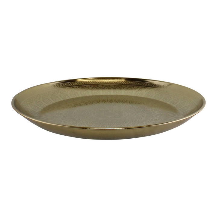 Kasbah Design Decorative Gold Metal Tray - Beautifully Etched Ornamental Tray for Home Decor - Premium  from Home Treasures - Just £18.99! Shop now at Home Treasures