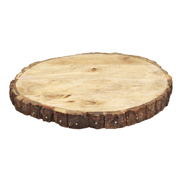 Round Wooden Bark Design Chopping/Serving Board, 30cm - Premium Quality Wood | Rustic Kitchen Decor - Premium  from Home Treasures - Just £19.99! Shop now at Home Treasures