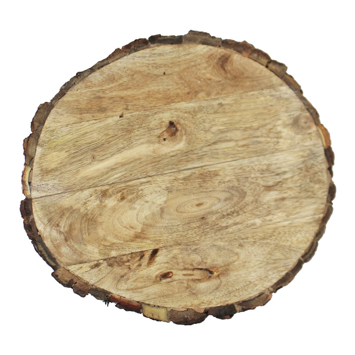 Round Wooden Bark Design Chopping/Serving Board, 30cm - Premium Quality Wood | Rustic Kitchen Decor - Premium  from Home Treasures - Just £19.99! Shop now at Home Treasures