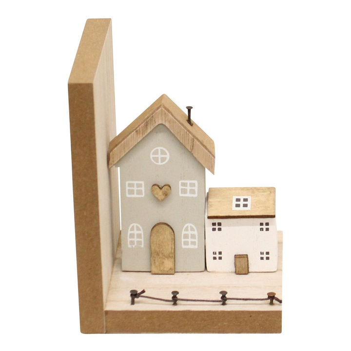 Pair of Wooden House Design Bookends - Premium  from Home Treasures - Just £18.99! Shop now at Home Treasures