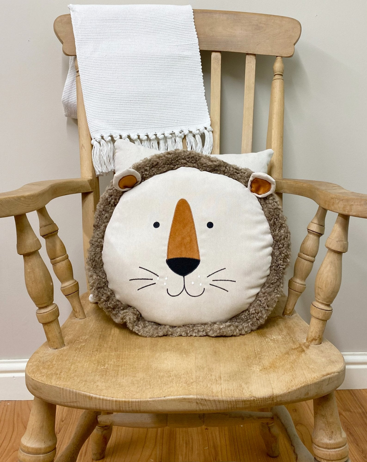 Lion Face Scatter Cushion 40cm - Soft and Adorable Addition to Any Child's Bedroom or Nursery - Premium  from Home Treasures - Just £19.99! Shop now at Home Treasures