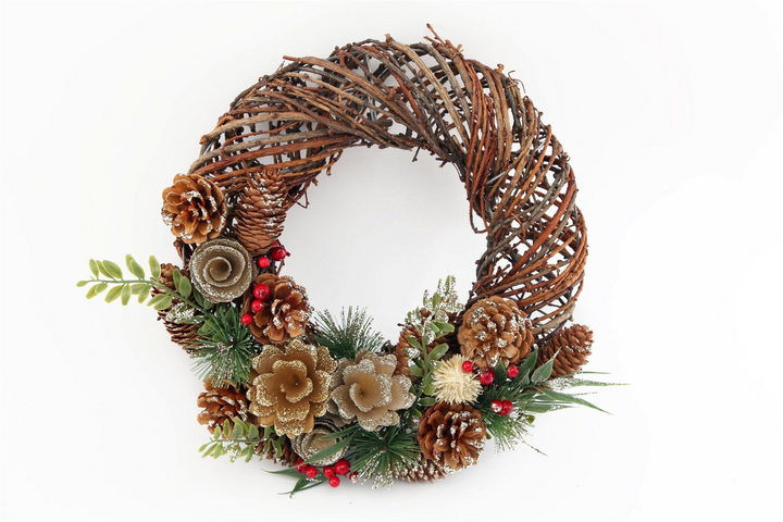 Twisted Pine & Berry Botanical Christmas Wreath 35cm - Premium  from Home Treasures - Just £40.99! Shop now at Home Treasures