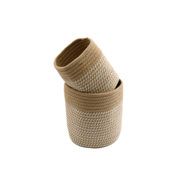 Set Of Two Cotton Rope Baskets - Elegant & Versatile Storage Solutions for Home & Office - Premium  from Home Treasures - Just £19.99! Shop now at Home Treasures