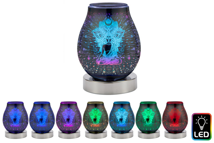 Buddha Oval LED Oil Burner - Color-Changing Aroma Diffuser with UK Plug for Serene Ambiance - Premium  from Home Treasures - Just £11.99! Shop now at Home Treasures