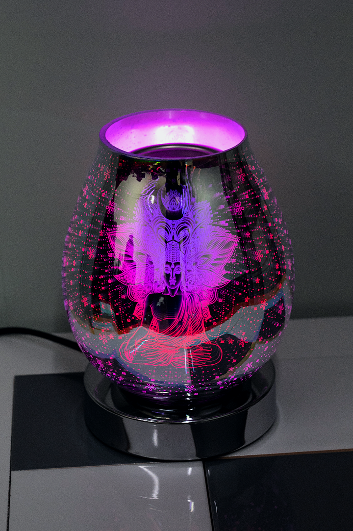 Buddha Oval LED Oil Burner - Color-Changing Aroma Diffuser with UK Plug for Serene Ambiance - Premium  from Home Treasures - Just £11.99! Shop now at Home Treasures