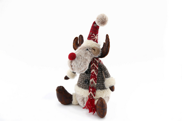 Charming Sitting Reindeer With Knitted Coat - Perfect Festive Decor for Your Home - Premium  from Home Treasures - Just £20.99! Shop now at Home Treasures