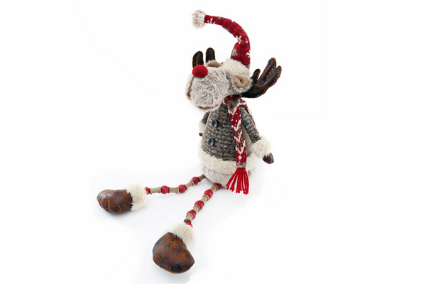 Sitting Reindeer With Dangly Legs - Charming and Comical Christmas Decor - Premium  from Home Treasures - Just £21.99! Shop now at Home Treasures