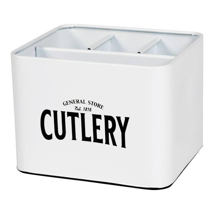 General Store Metal Cutlery Box 18x16cm - Elegant and Functional Cutlery Organizer - Premium  from Home Treasures - Just £17.99! Shop now at Home Treasures