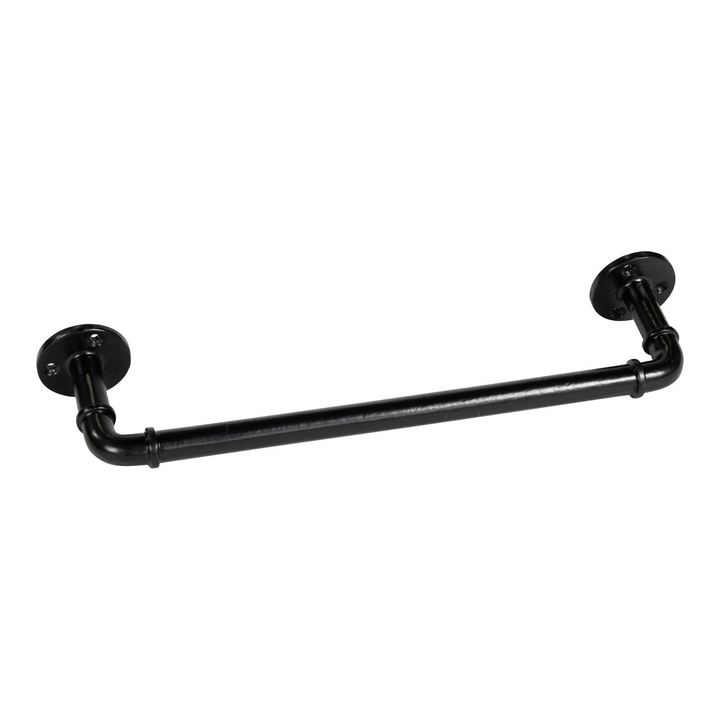 Black Iron Towel Rail 34cm - Stylish & Functional Industrial Bathroom Accent - Premium  from Home Treasures - Just £18.99! Shop now at Home Treasures